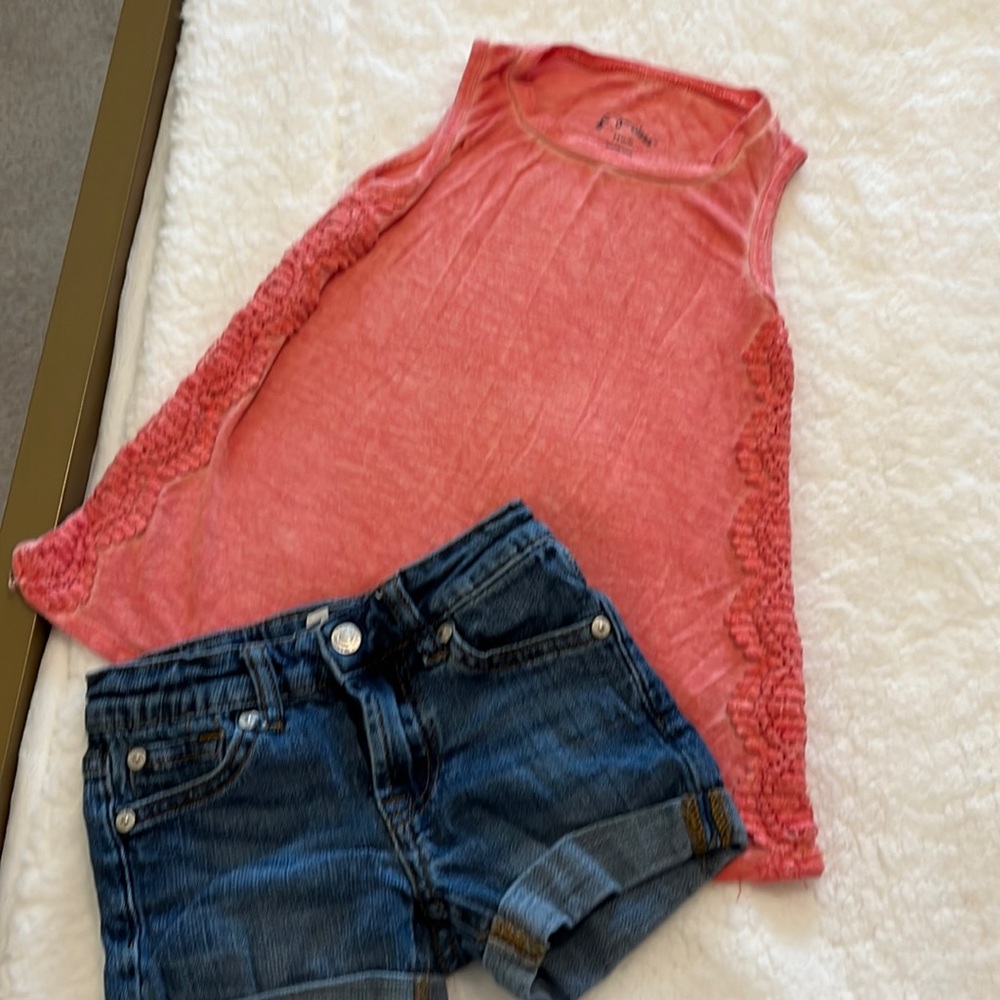 7 for all Mankind Jean shorts & top